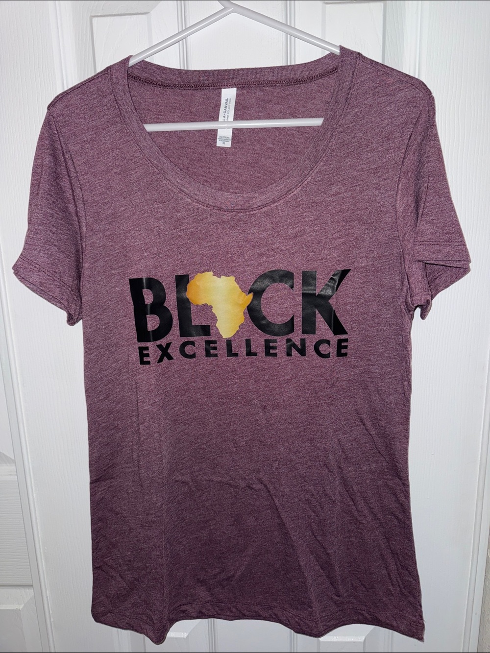 Bella Canvas Plum Short Sleeve Tee with Black Excellence Graphic